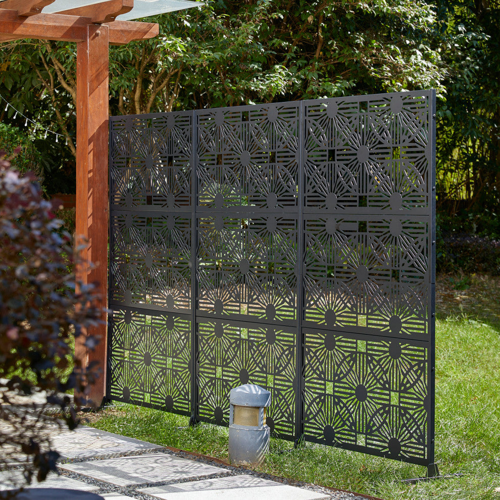 6ft Galvanized Steel Privacy Screen Fence