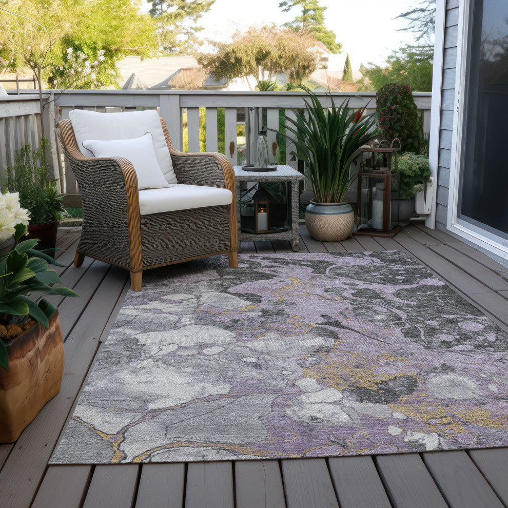 Machine Washable Indoor/Outdoor Chantille ACN1909 Violet 10' x 14' Rug