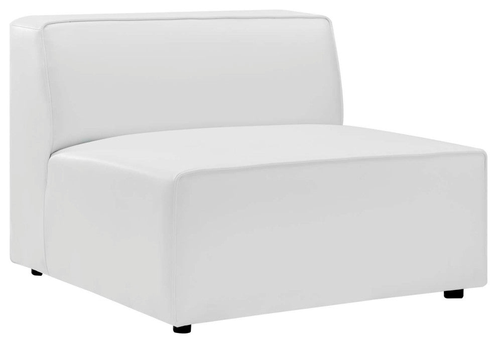 Mingle Vegan Leather 7-Piece Sectional Sofa, White