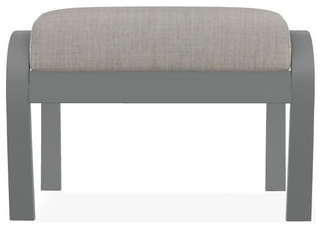 Belle Isle Cushion Outdoor Ottoman, Cast Silver/Graphite