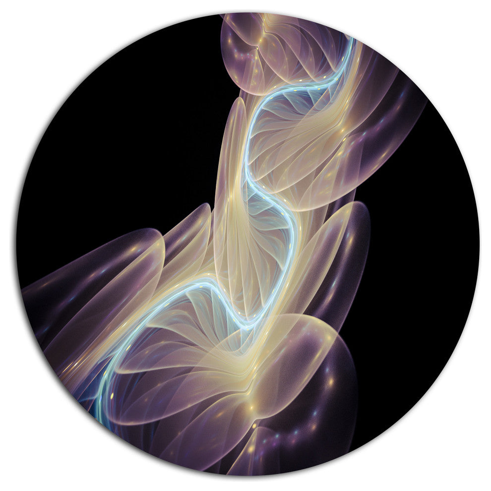 Elegant Fantasy Fractal Design, Abstract Disc Metal Artwork, 11"