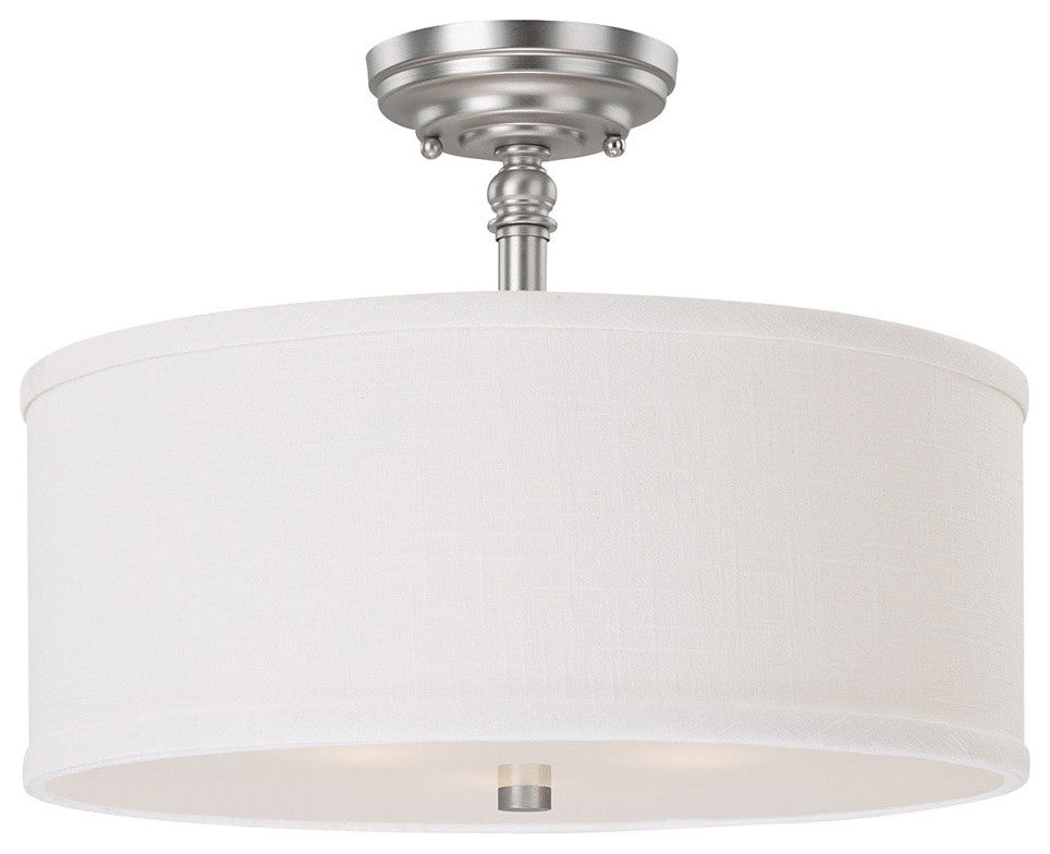Loft 3 Light Semi-Flush Fixture in Matte Nickel