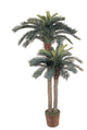 6' and 4' Sago Palm Double Potted Silk Tree