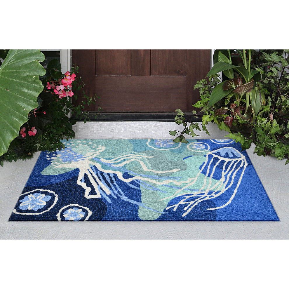 Capri Jelly Fish Indoor/Outdoor Rug, 2'x3'