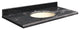 Quartz 37"x19" Vanity Top, Single Faucet Hole, Milky Way, Biscuit Bowl