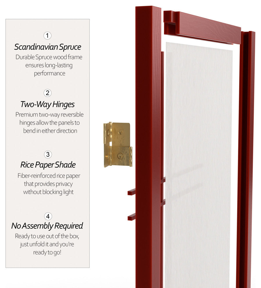 2' Tall Desktop Double Cross Shoji Screen, Rosewood, 3 Panels