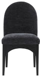 Waldorf Chenille Upholstered Dining Chair, Black, Chenille, Natural Finish, Black, Side Chair, Chenille Fabric, Black Finish