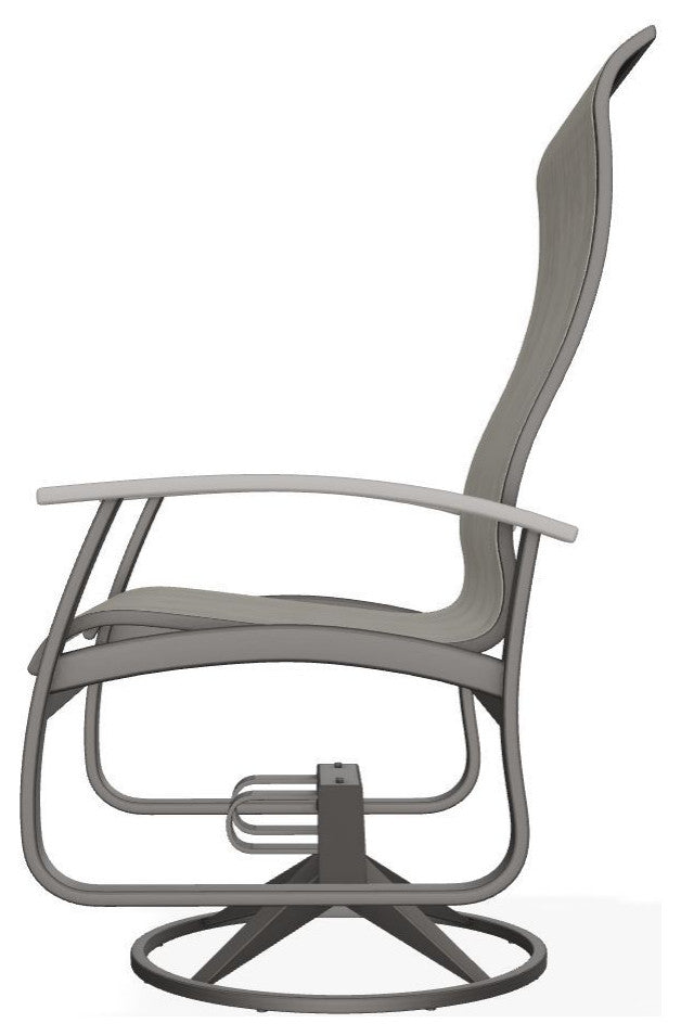 Belle Isle Sling Outdoor Swivel Rocker, Smoke/Warm Gray