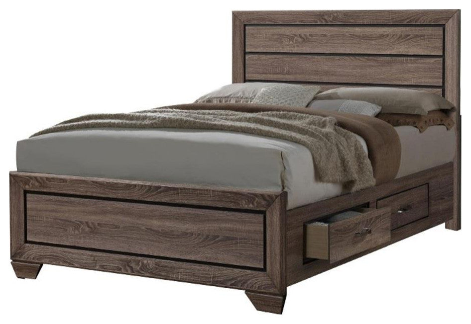 Coaster Kauffman Wood California King Storage Bed Washed Taupe