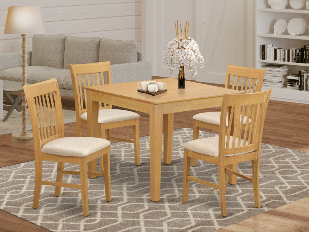 5 Pckitchen Table Set - Breakfast Nook Table And 4 Kitchen Dining Chairs