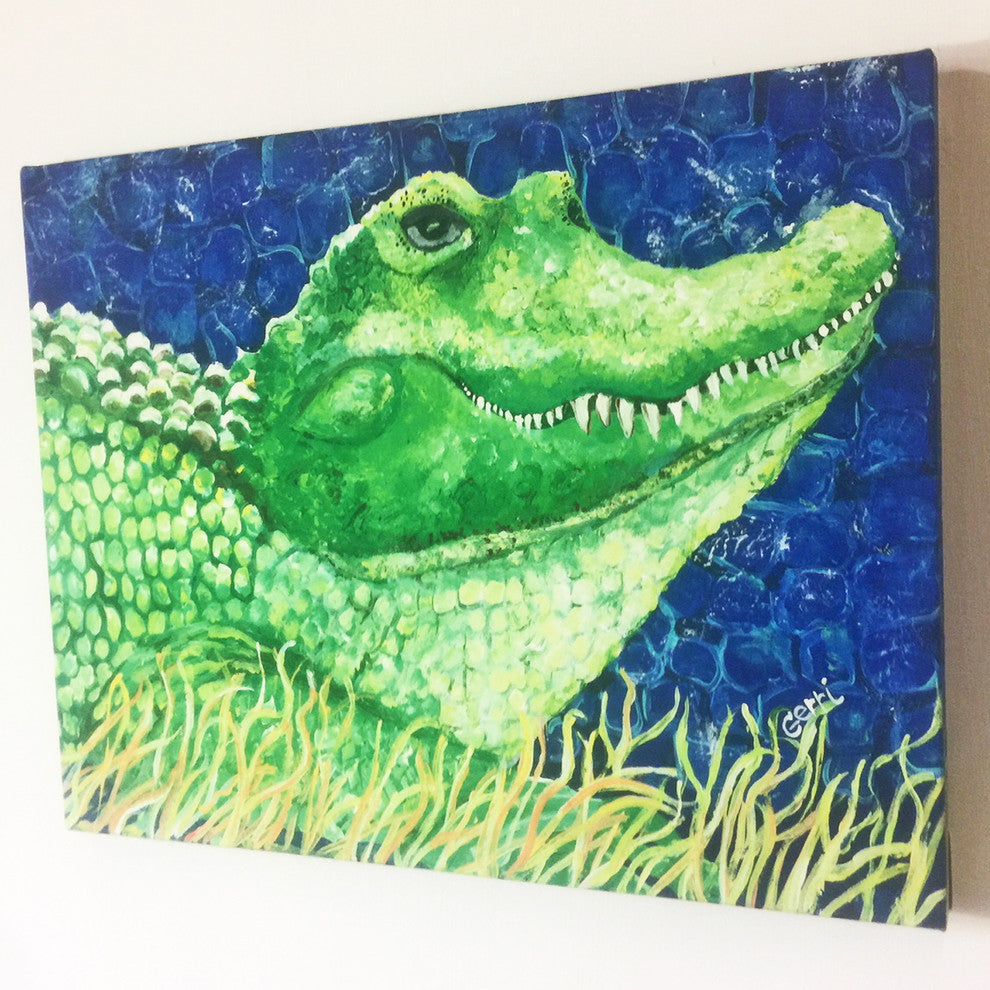 Alligator Canvas Art, 16"x20"