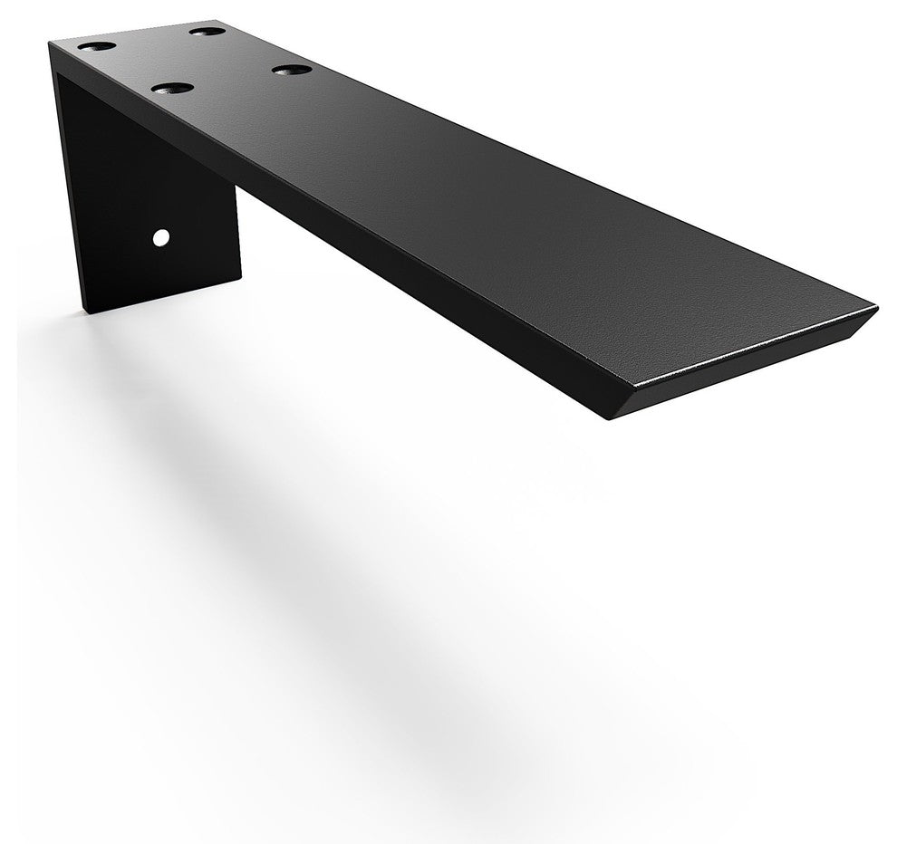 Hidden Granite Countertop L Bracket, Matte Black, 10"