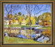 Theodore Wendel by the Pond Framed Premium Canvas Print, 16"x20"