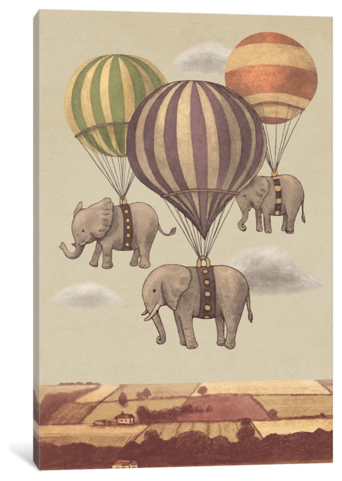 "Flight Of The Elephants" by Terry Fan, 26x18x1.5