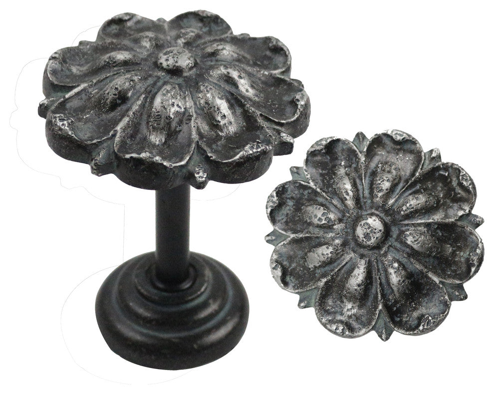 Urbanest Petals Medallion Drapery Holdback, Pompeii Silver, Set of 2