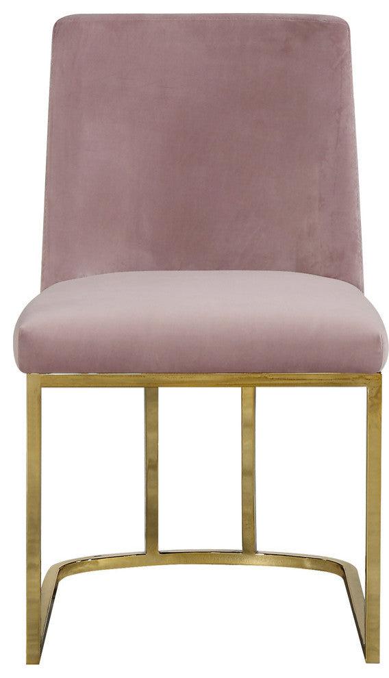 Heidi Velvet Dining Chairs, Set of 2, Pink