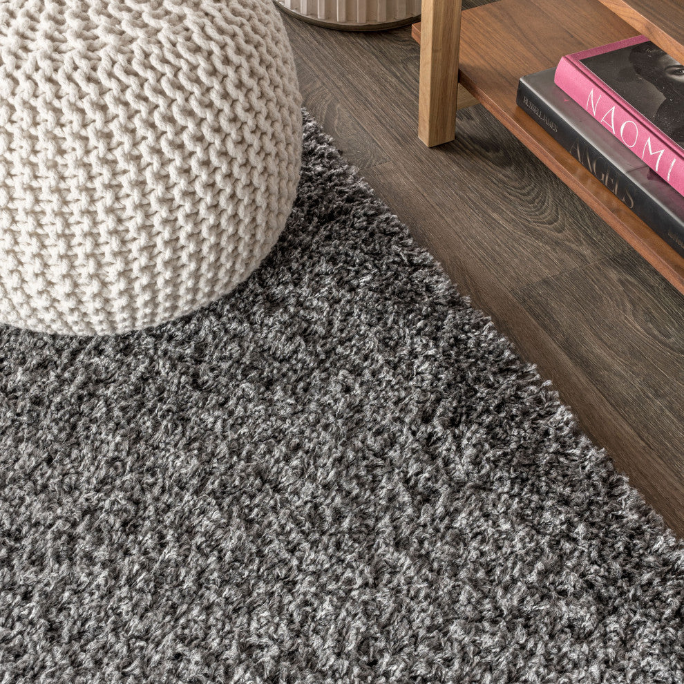 Mercer Shag Plush Area Rug, Charcoal, 3 X 5