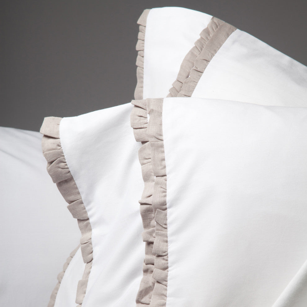 Praisley Cotton Sheet Set, Gray and White, Queen