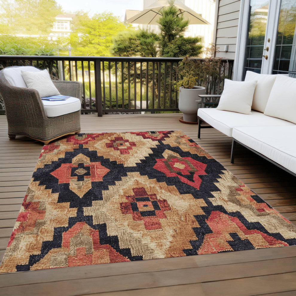Machine Washable Indoor/Outdoor Chantille ACN1894 Rust 8' x 10' Rug