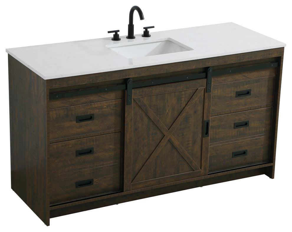 Home Living 60" Single Bathroom Vanity, Expresso
