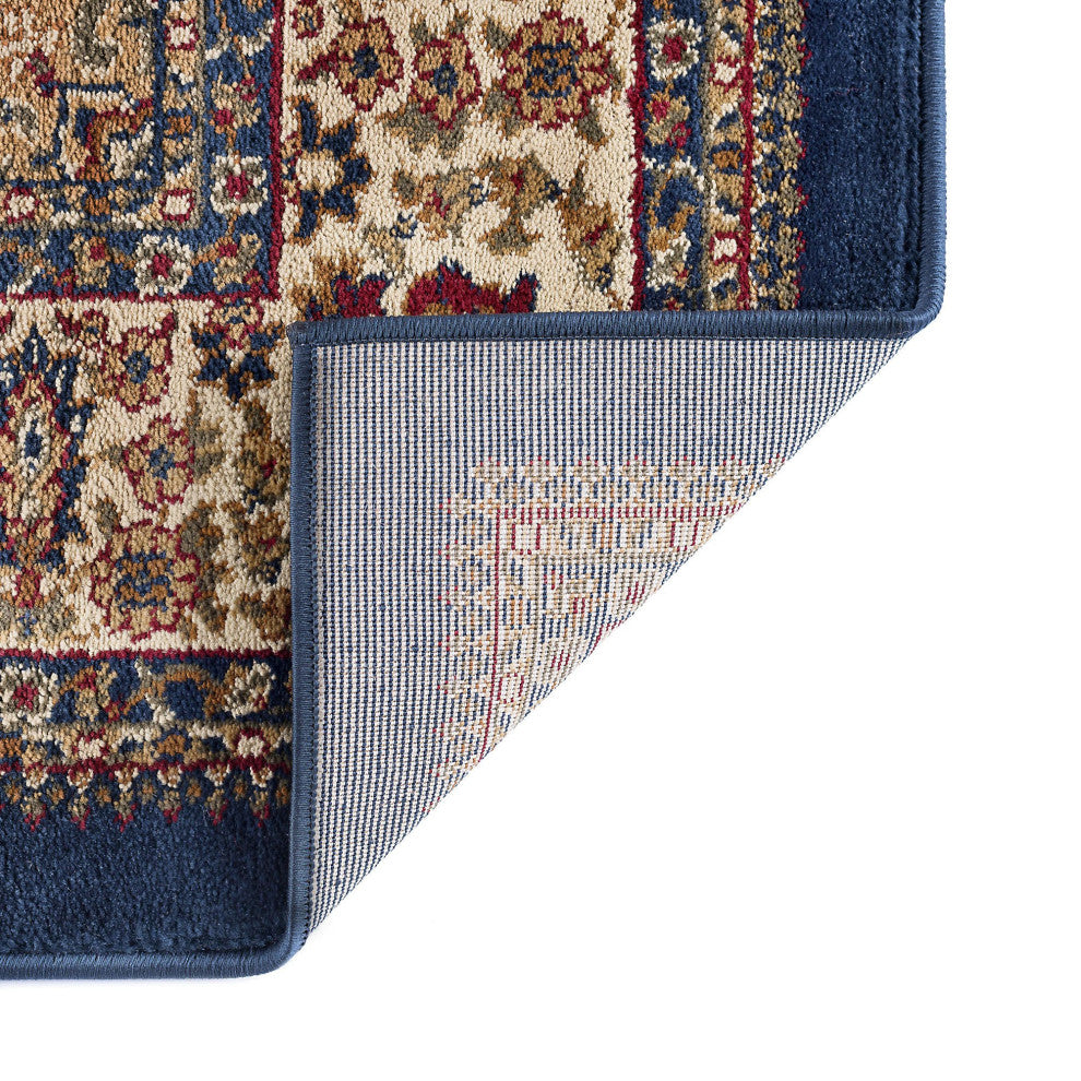 Fiona Traditional Oriental Navy Rectangle Area Rug, 6.7' x 9.6'