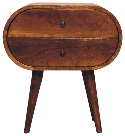 Large Chestnut Circular Bedside