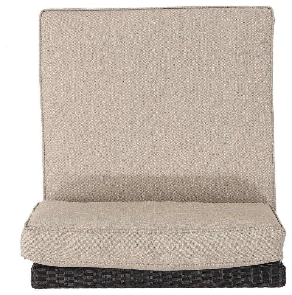 GDF Studio Reddington Outdoor 5 Seater Wicker V Shaped Sectional Sofa Set