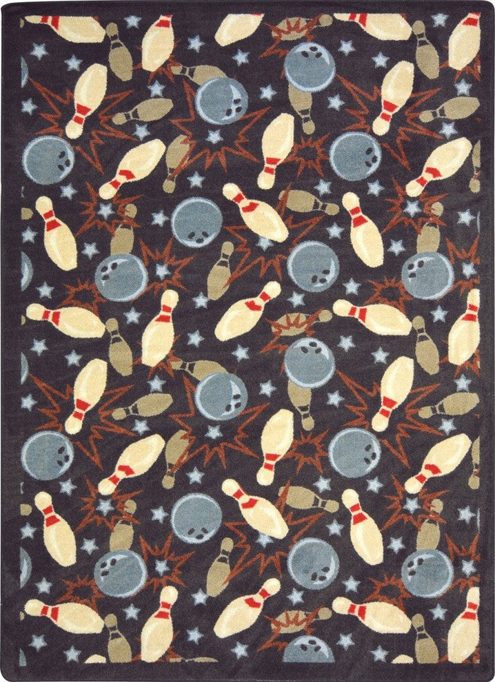Games People Play Rug, Retro Bowl, 3'10"x5'4", Chocolate