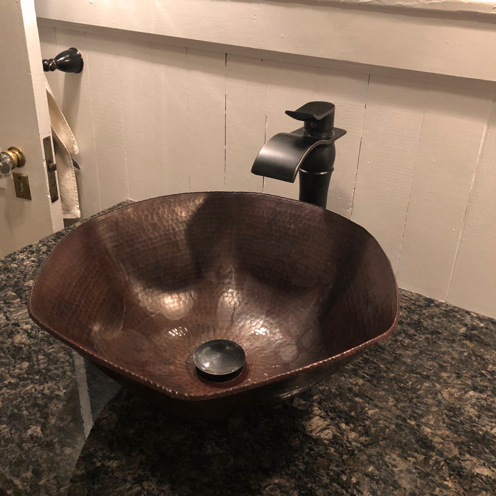 Solid Brass Vessel Sink Pop-Up Drain without Overflow, Oil Rubbed Bronze