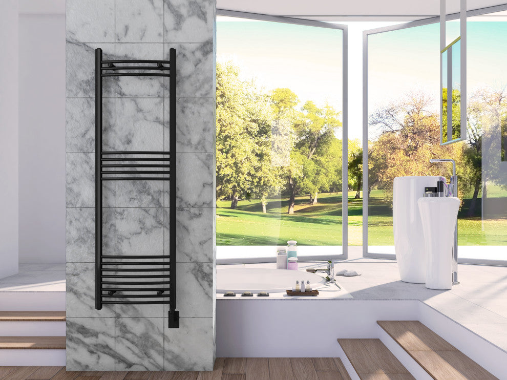 Themis Wall Mounted Electric Towel Warmer, Black