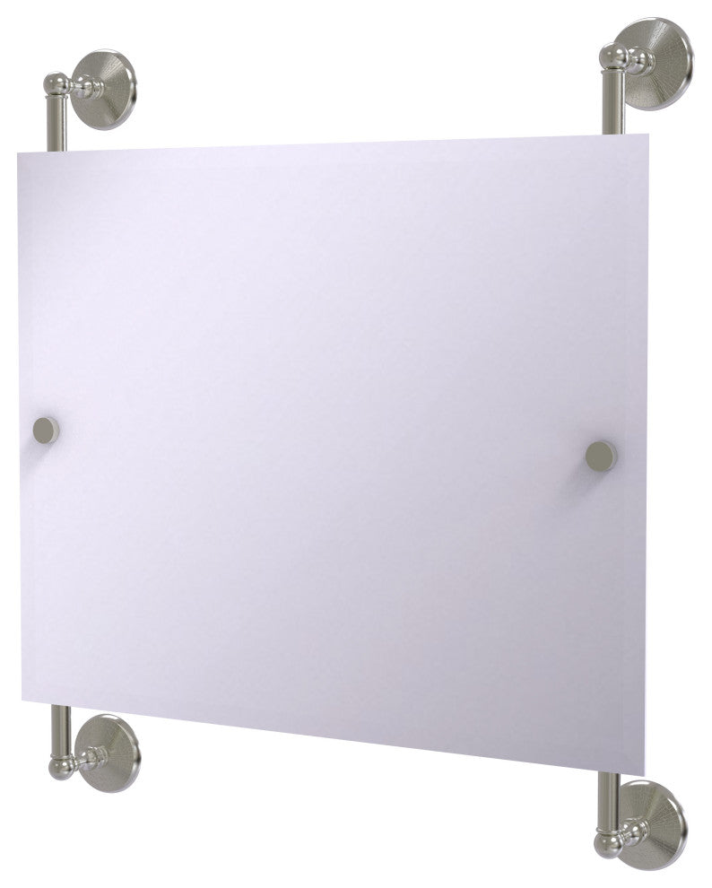 Monte Carlo Landscape Frameless Rail Mounted Mirror, Satin Nickel