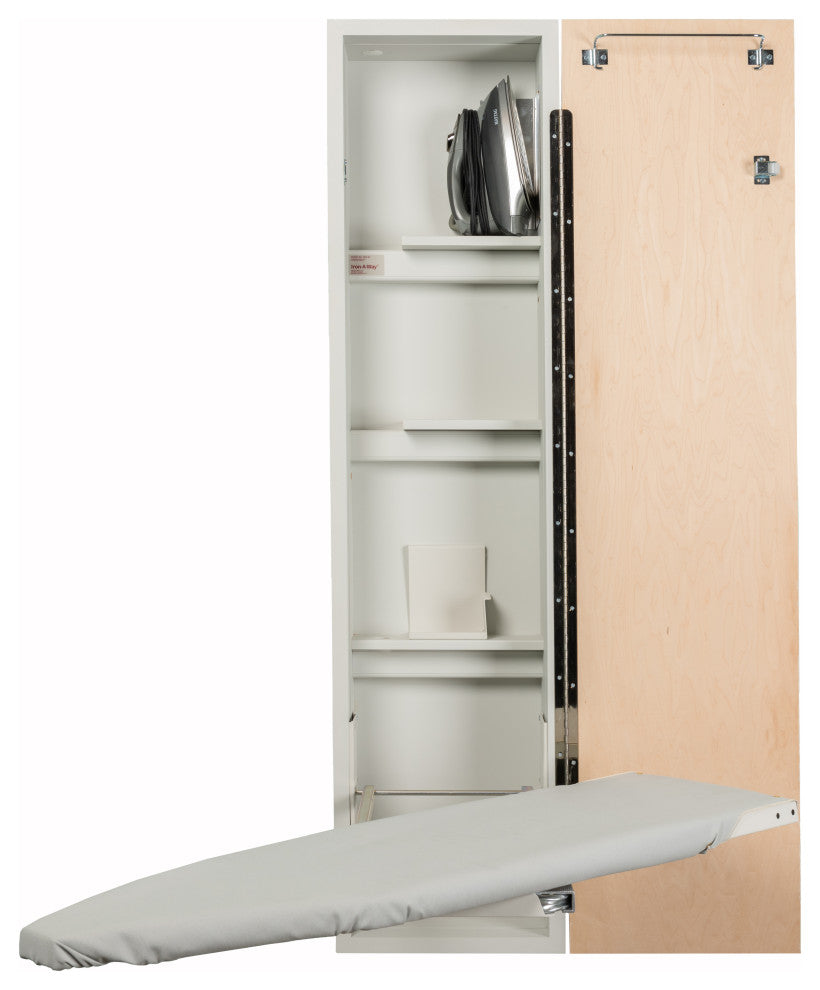 Premium Swivel Non-Electric Ironing Center, Flat Maple Veneer Door