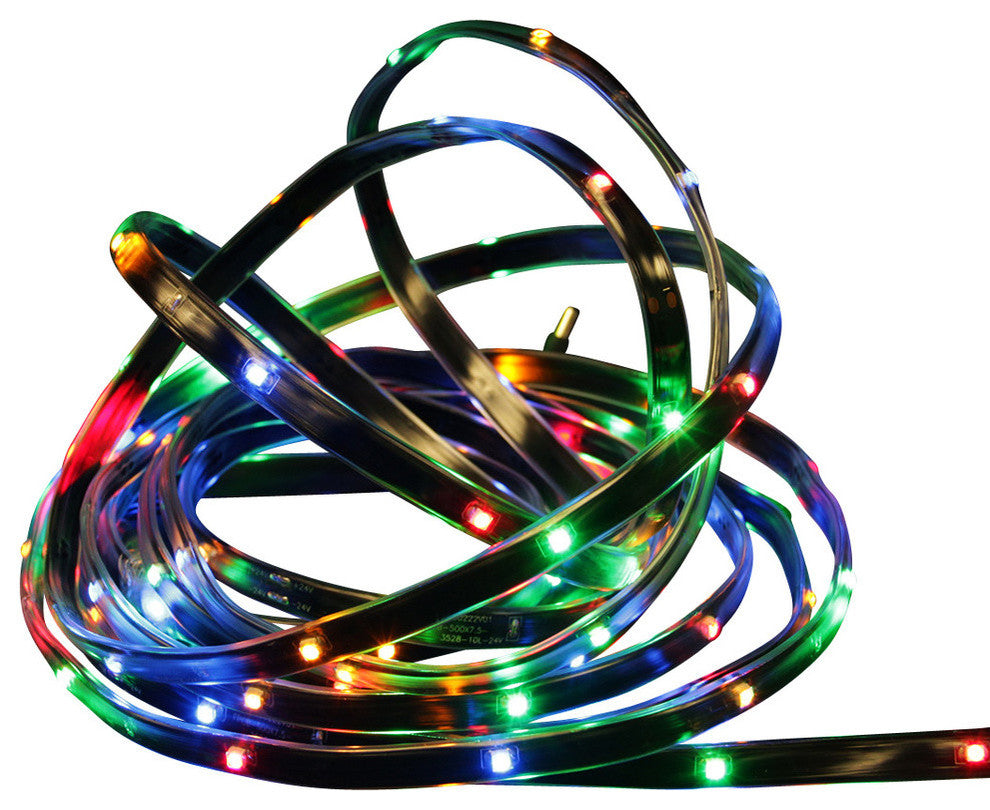 18' LED Indoor/Outdoor Christmas Linear Tape Lighting, Multi and Black