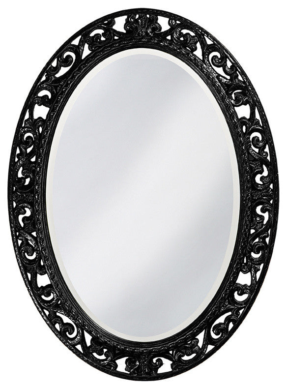 Suzanne Oval Mirror, Black