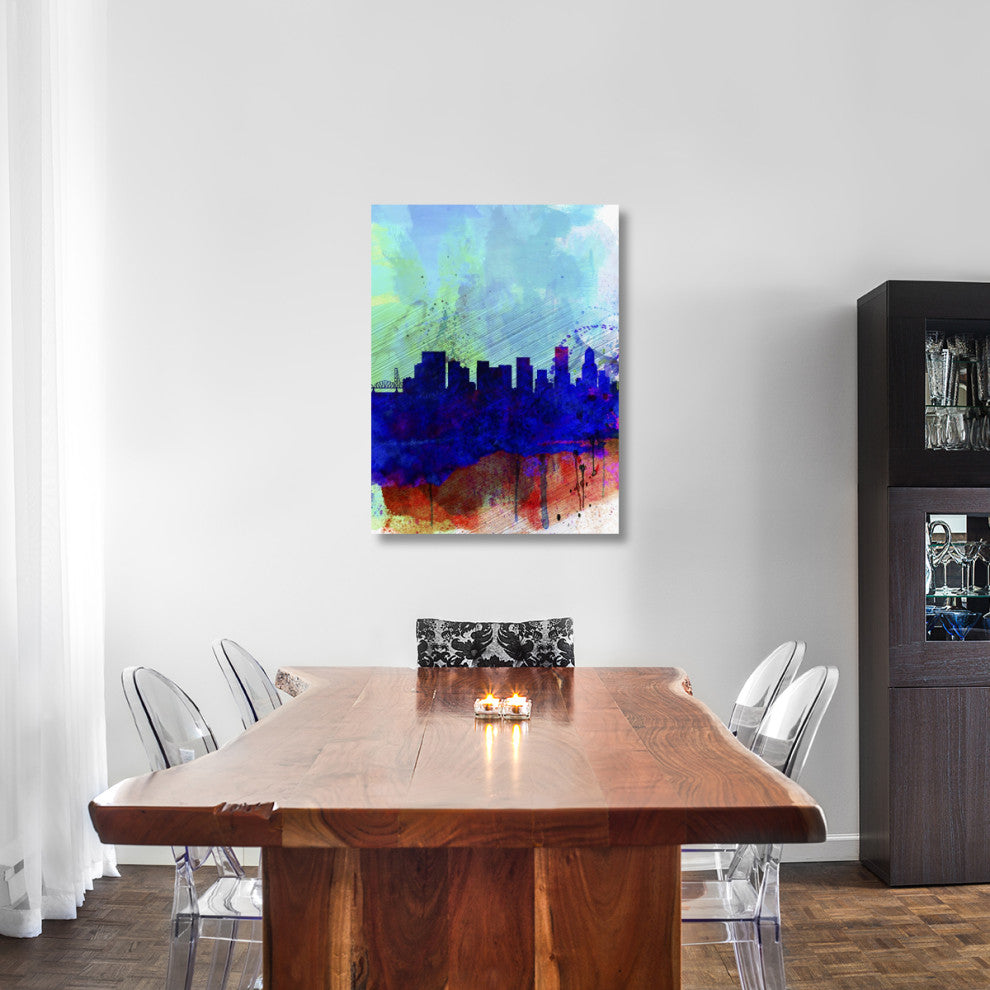"Portland Watercolor Skyline" Fine Art Print