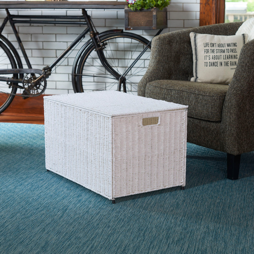 Large Woven Sturge Chest, Paper Rope, Arctic White