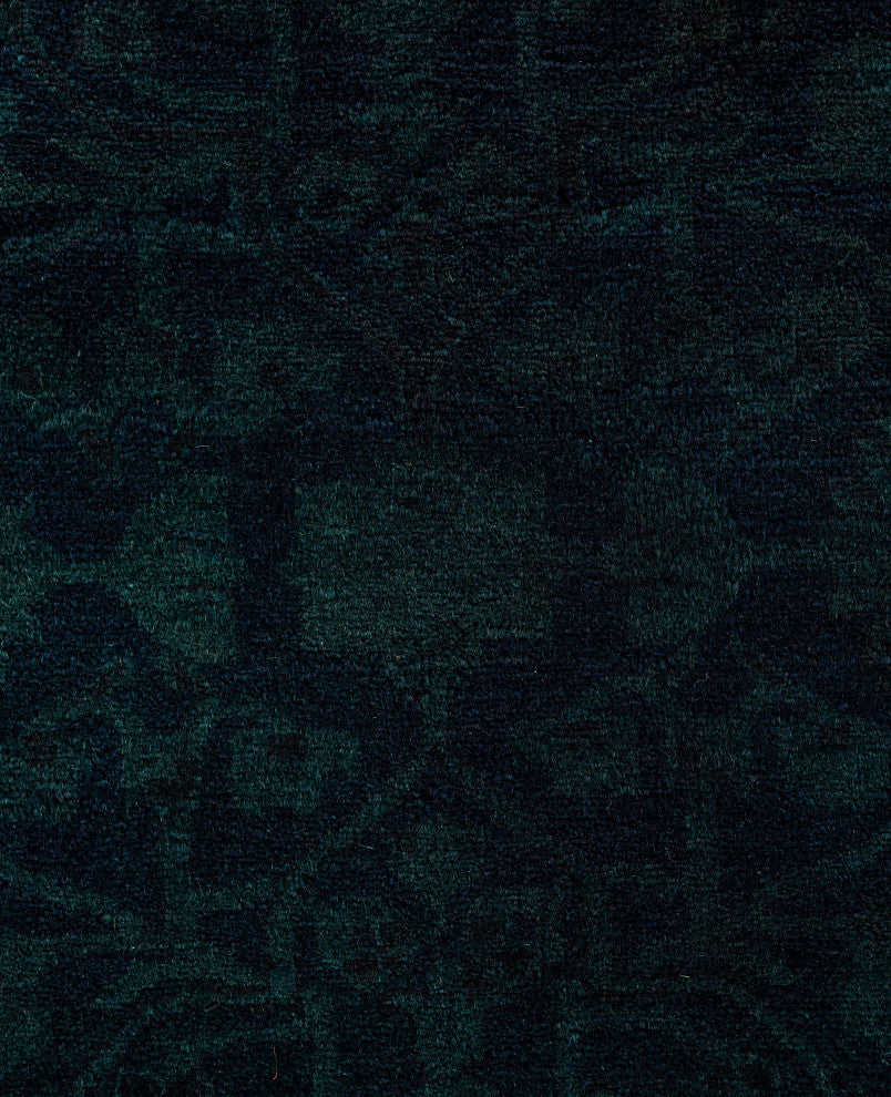 Overdyed One-of-a-Kind Hand-Knotted Area Rug Black, 8' 3" x 10' 4"
