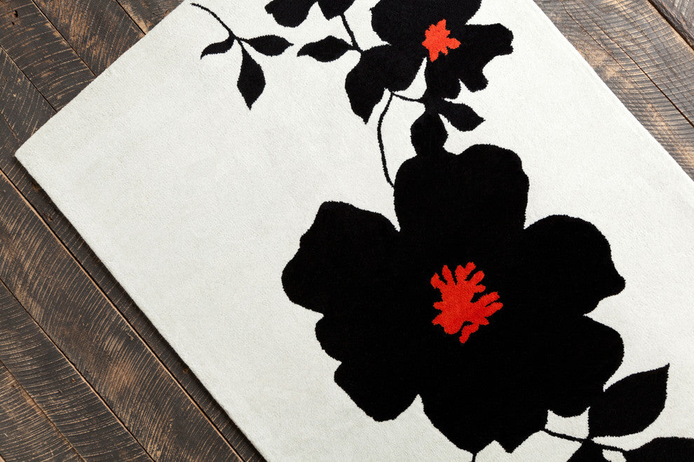 Allie Floral Contemporary Area Rug, 5'x7'6"