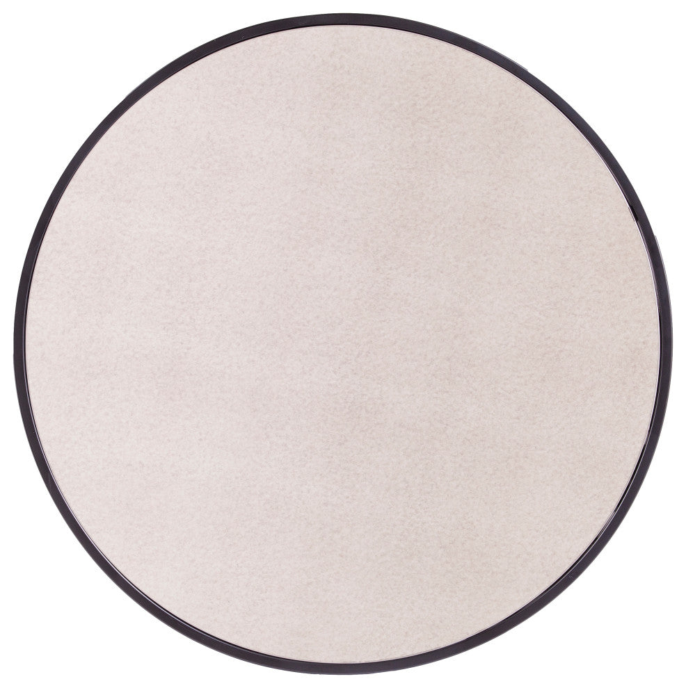 Donabbey Round Nestng Cocktail Tables 2pc Set, Antique Mirror and Black