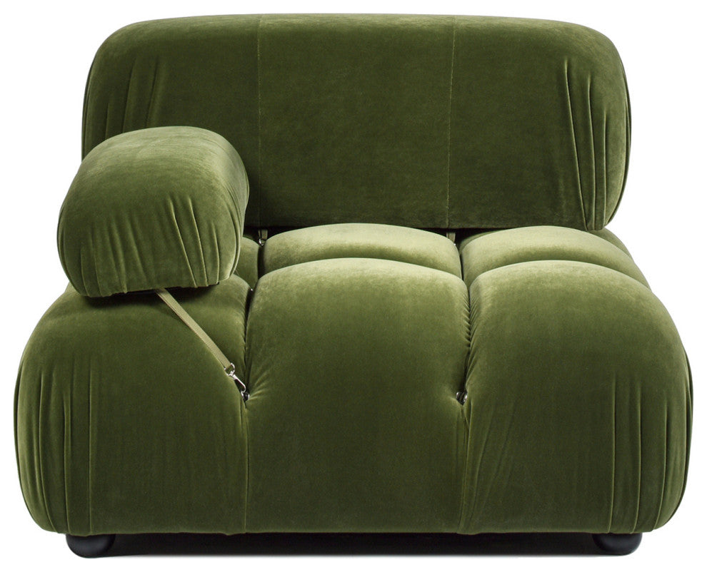 Marcel 36" Modular Arm Chair, Olive Green Performance Velvet