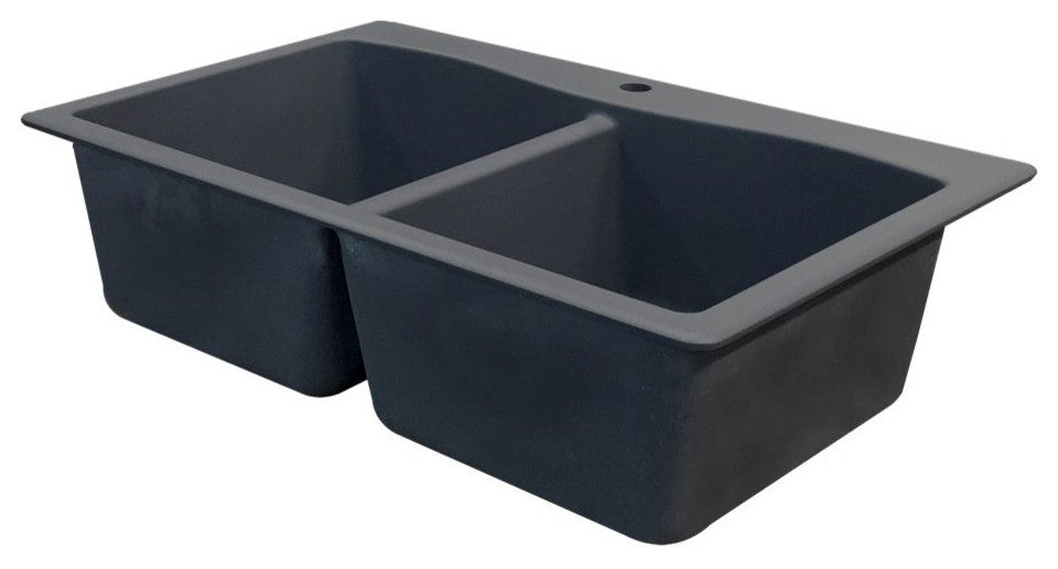 33-in x 22-in Drop-in Aversa Granite Kitchen Sink in Grey