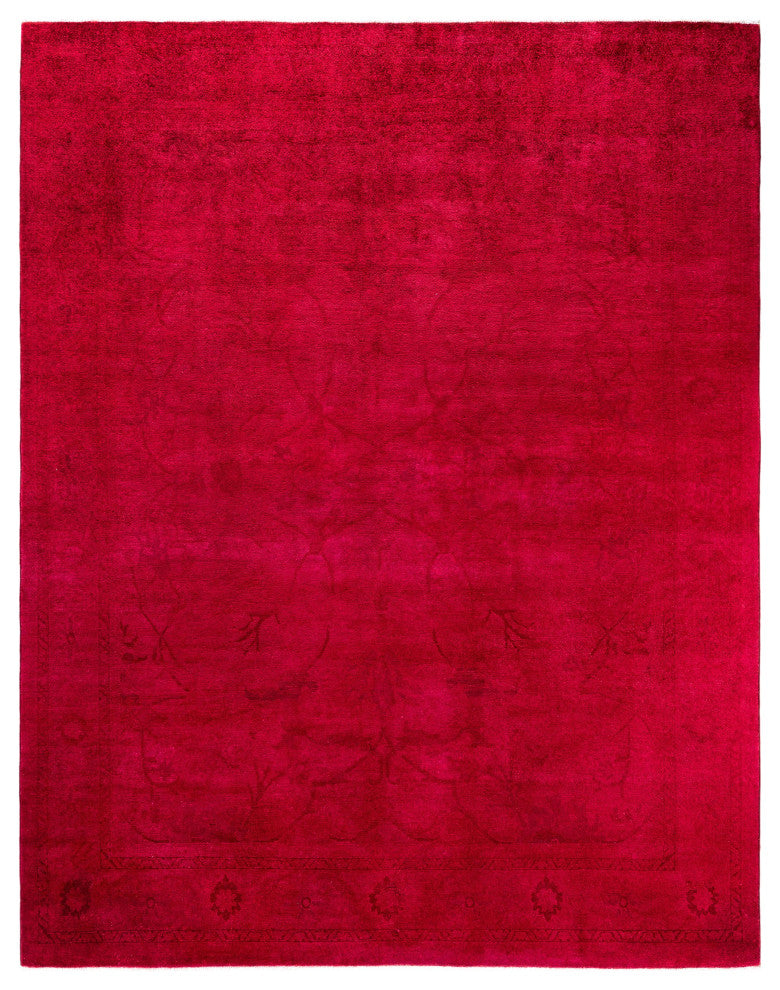 Overdyed One-of-a-Kind Hand-Knotted Area Rug Red, 8' 1" x 10' 3"