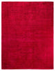 Overdyed One-of-a-Kind Hand-Knotted Area Rug Red, 8' 1" x 10' 3"