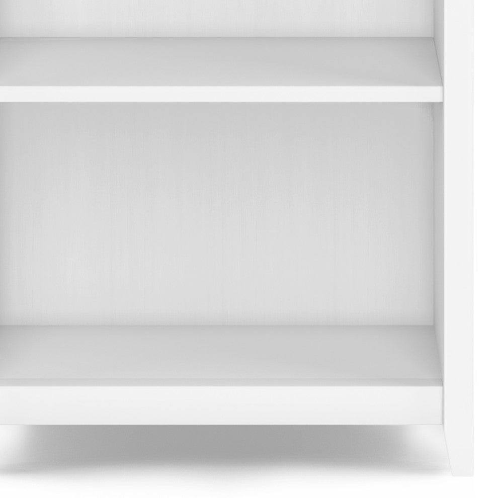 Acadian Solid Wood 5 Shelf Bookcase, White