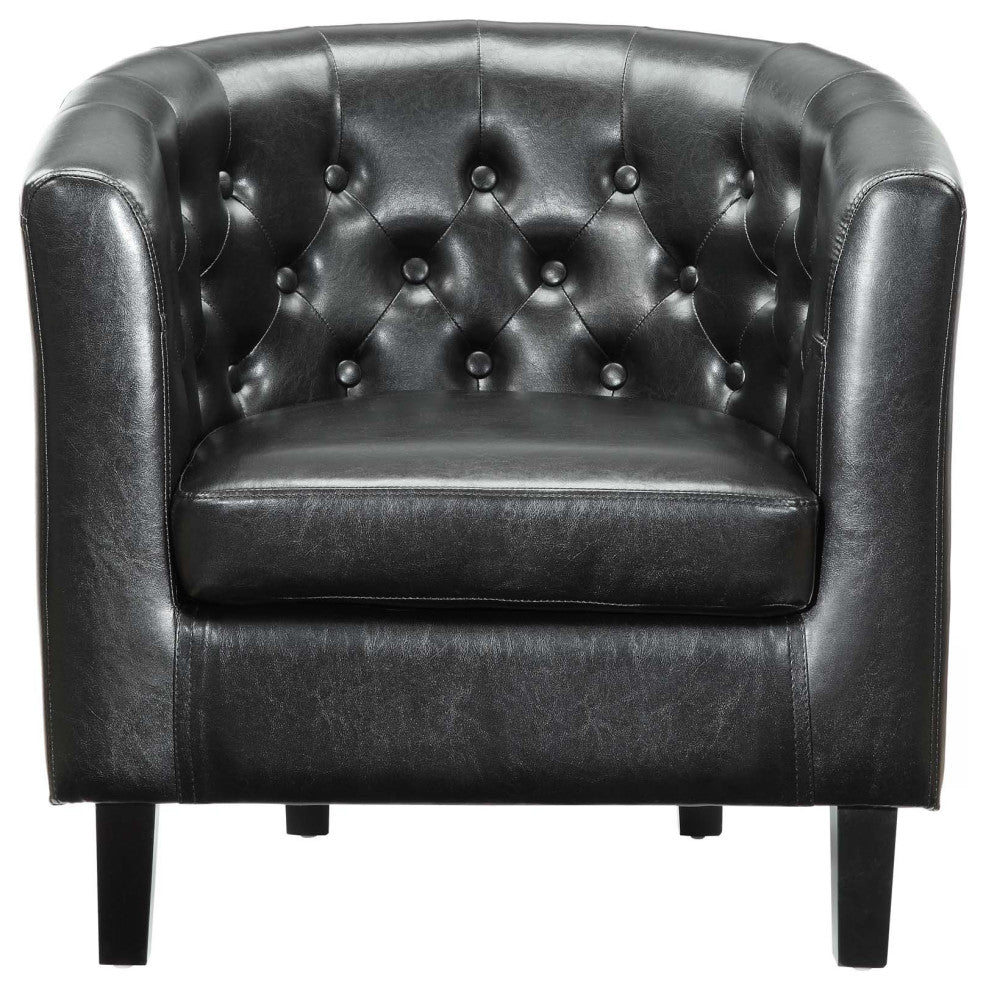 Modway Prospect Vinyl Armchair, Black
