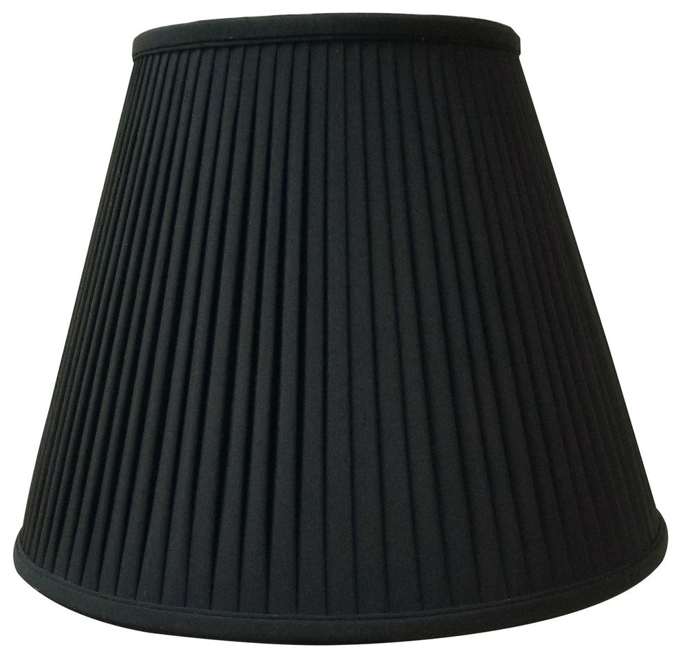 Deep Empire Side Pleat Basic Lampshade, Black, 9"x16"x12.25"