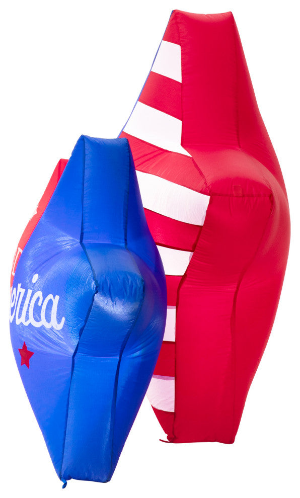 6' Lighted Patriotic Inflatable Stars Decor