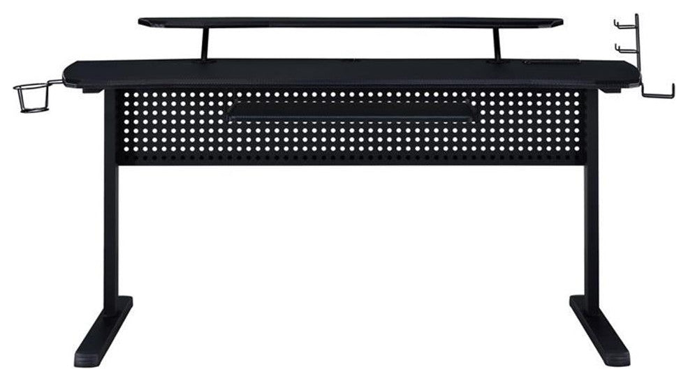 ACME Vildre Metal Frame Gaming Table with USB Port and LED Light in Black