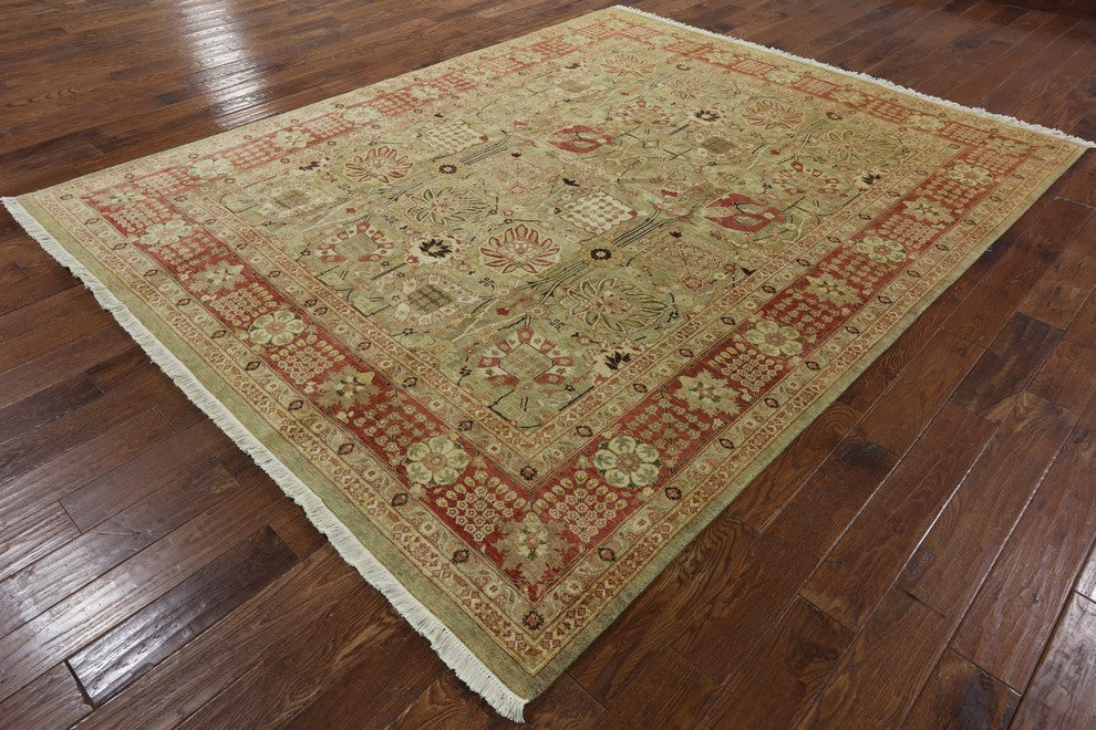 Antique Oushak Style Oriental Peshawar Chobi Hand-Knotted Wool Rug, 8'x10'