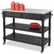 Homestyles General Line Wood Rolling Kitchen Cart in Black
